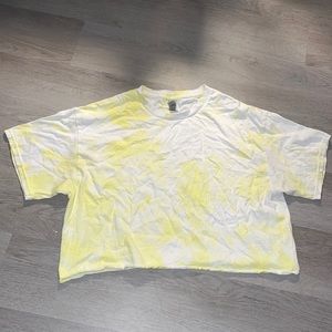 Yellow Tie-Dye Crop Top